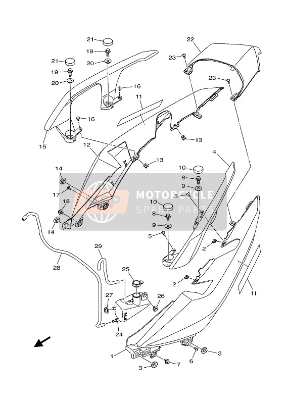 Yamaha XMAX 300 ABS TECH MAX 2020 Couvercle latéral pour un 2020 Yamaha XMAX 300 ABS TECH MAX